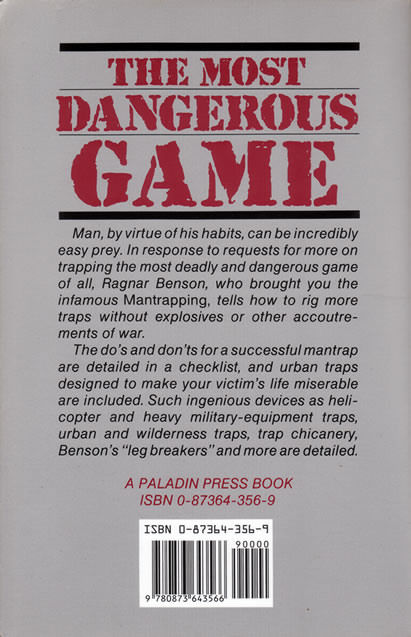 Ragnar Benson - The Most Dangerous Game - back
